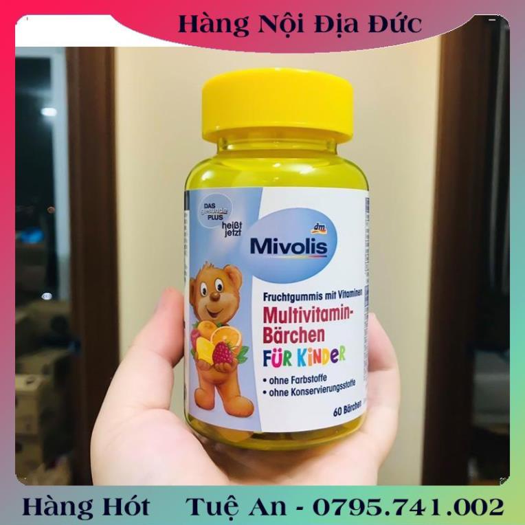 Kẹo Gấu Bổ Sung Vitamin Tổng Hợp Cho Trẻ Mivolis, Vị Trái Cây, 60 Viên - Nội Địa Đức Đủ Bill .