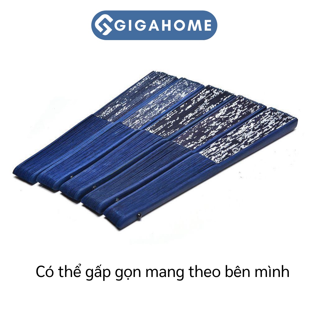Quạt Vải Lụa Cầm Tay Cổ Trang Trung Hoa GIGAHOME Họa Tiết Đẹp Mắt 5990