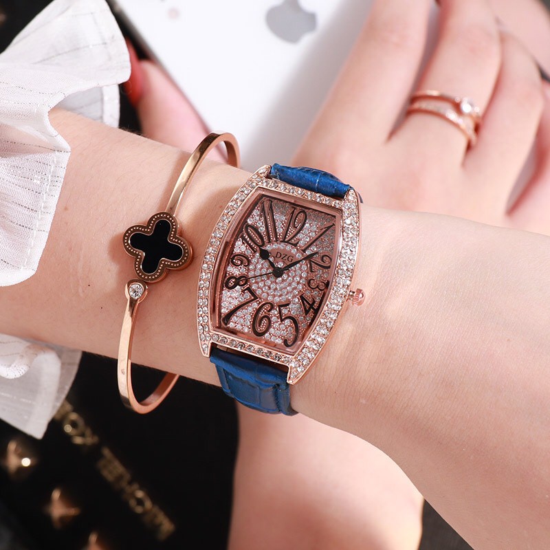 ĐỒNG HỒ NỮ DÂY DA DZG LUCAS MẶT ĐÍNH ĐÁ SANG CHẢNH CỰC HOT | BigBuy360 - bigbuy360.vn