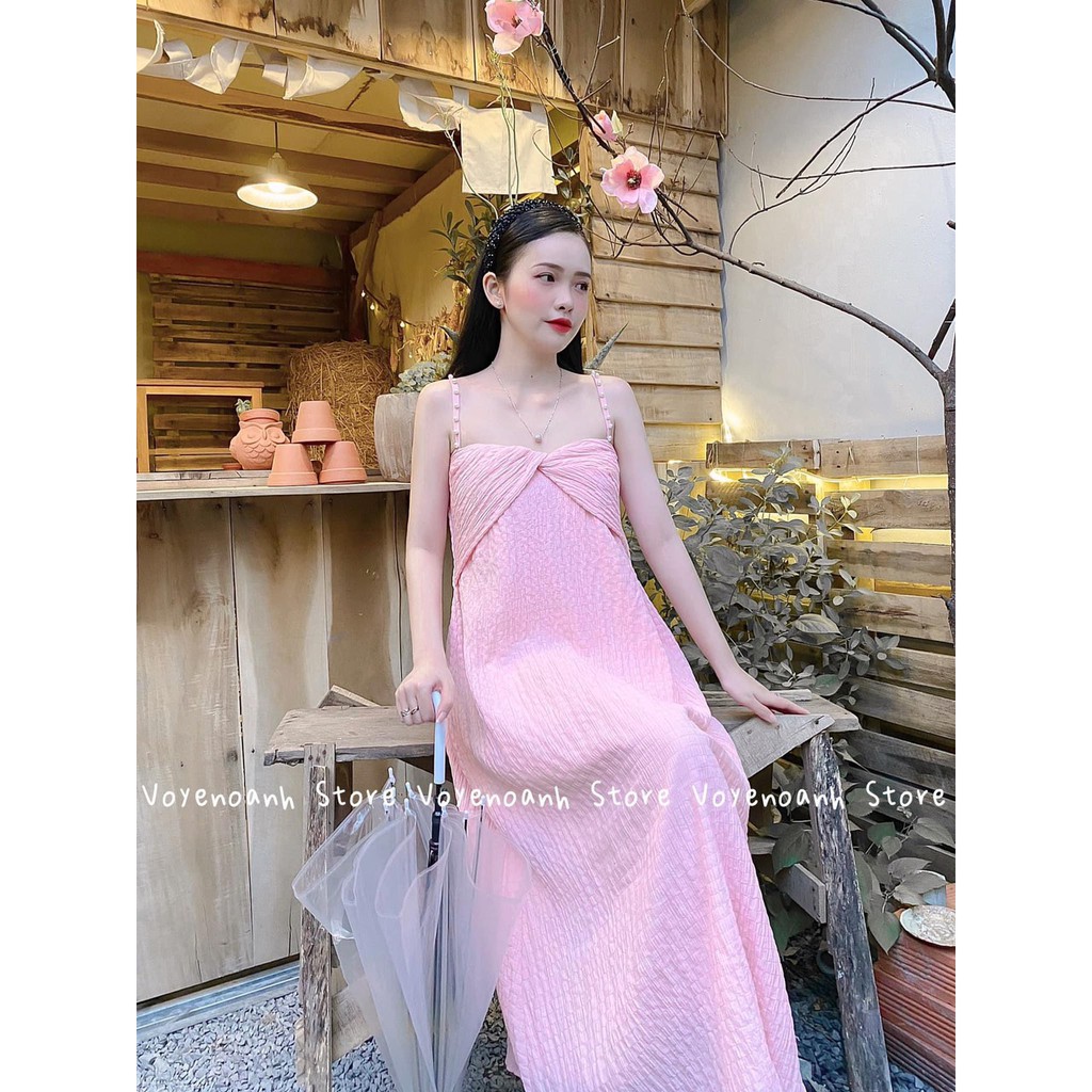 VÁY 2 DÂY MAXI XỐP XOẮN NGỰC CHO NỮ | BigBuy360 - bigbuy360.vn
