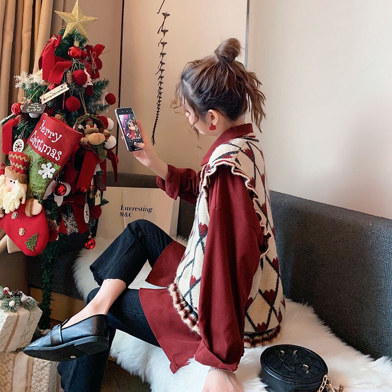 Áo len không tay dáng rộng thiết kế mới thời trang dành cho nữ