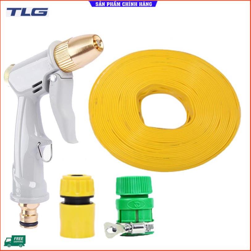 Rửa xe tưới cây Bộ dây và vòi xịt tăng áp lực nước 300% loại 25m cút nhựa,nối nhựa 206846
