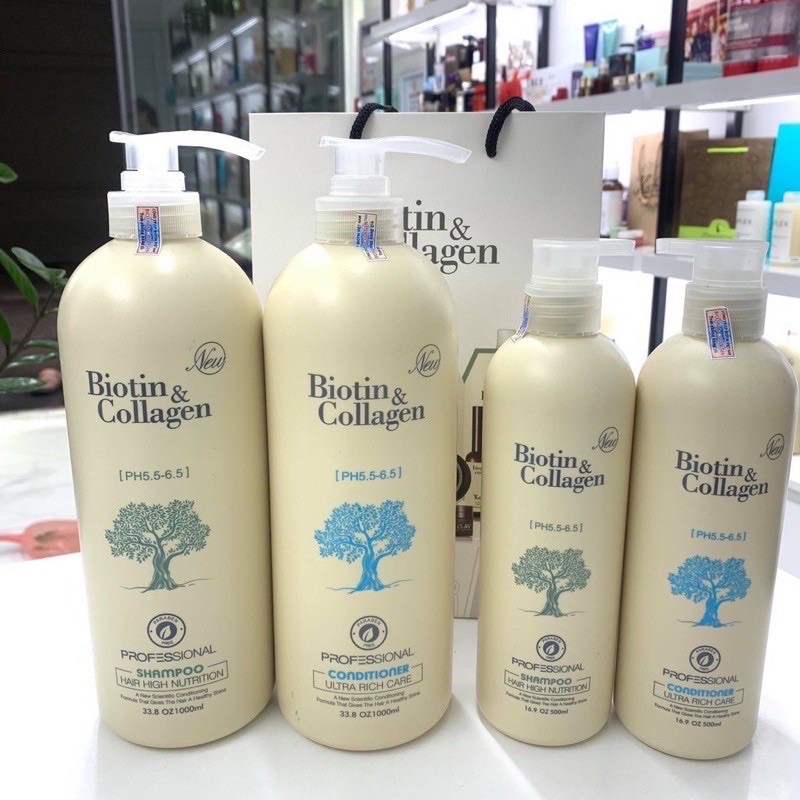 [Chính hãng] COMBO DẦU GỘI VÀ XẢ BIOTIN COLLAGEN 1000ml SIÊU MỀM MƯỢT CHO TÓC KHÔ | BigBuy360 - bigbuy360.vn