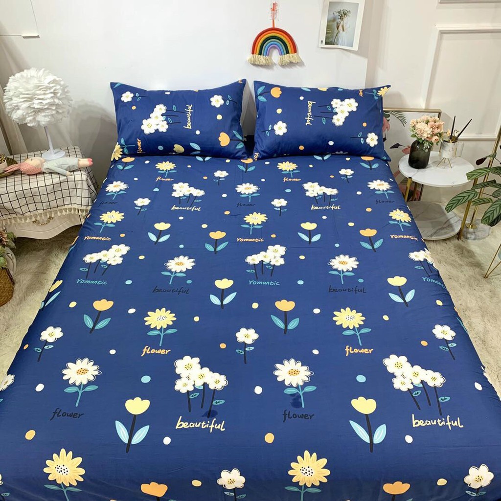 Bộ 1 ga 2 vỏ gối Cotton 100% Chống thấm kháng khuẩn MD.Decor