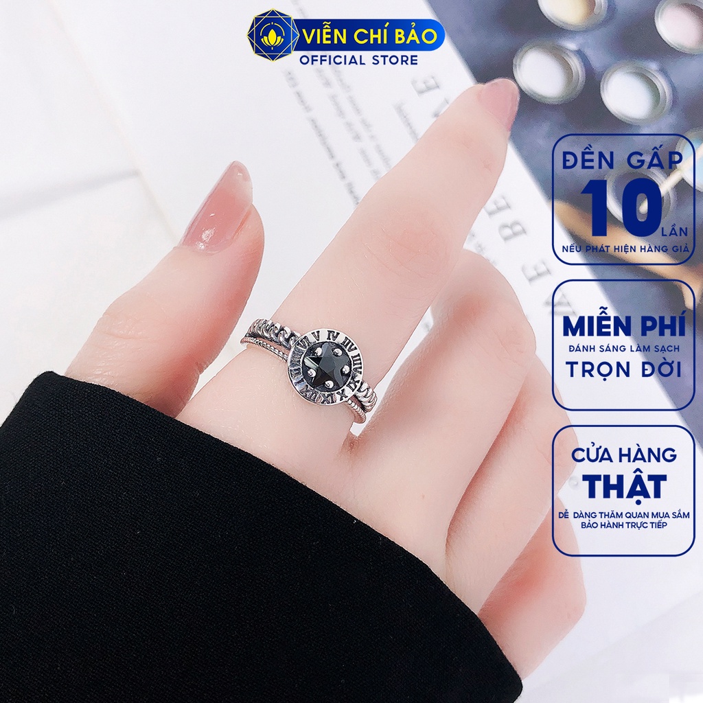 Nhẫn bạc nữ Black Watch chất liệu bạc Thái 925 liệu bạc 925 thời trang phụ kiện trang sức nữ Viễn Chí Bảo N000161