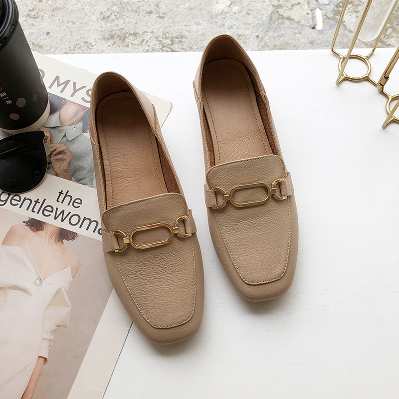 Giày Lớp Đầu Tiên Của Da Bò Đôi Giày Lười Nữ Giày Da2021Đáy Phẳng Mới Hoang Dã Mùa Xuân Và Mùa Thu Của Phụ Nữ Giày Da | BigBuy360 - bigbuy360.vn