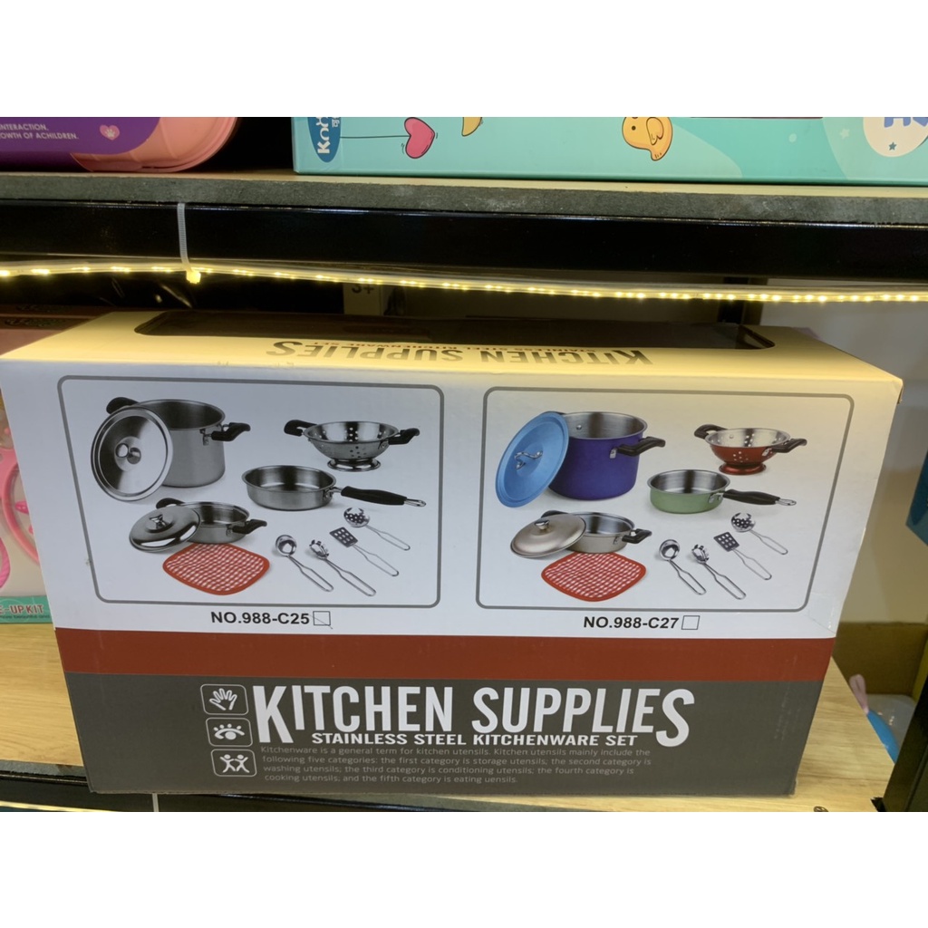 Bộ đồ chơi xoong nồi nấu ăn nhà bếp cho bé