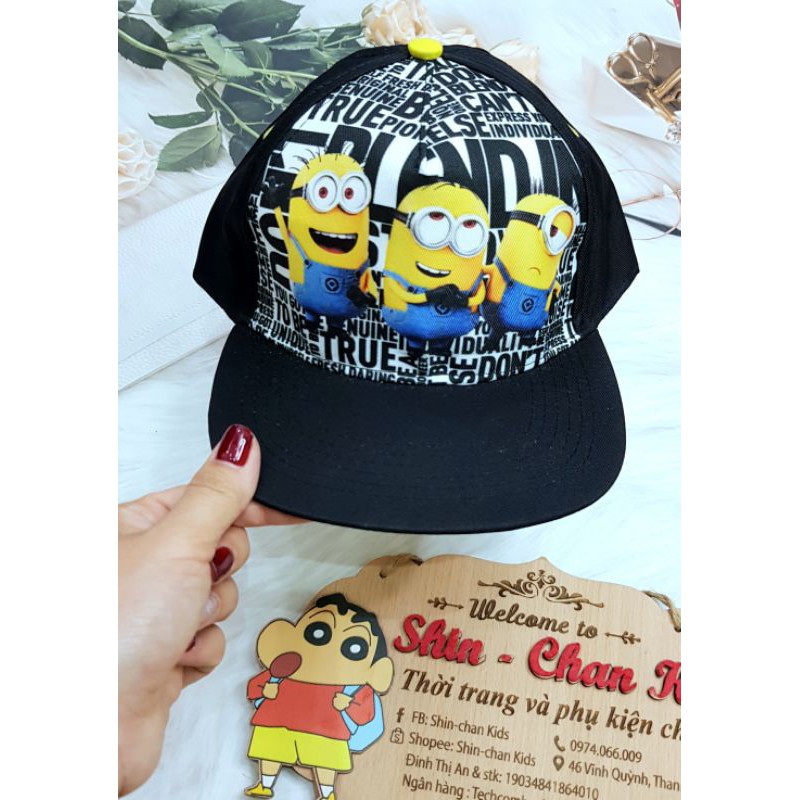 6-10 tuổi, Mũ nón lưỡi trai Hiphop HM xuất dư - Minion đen