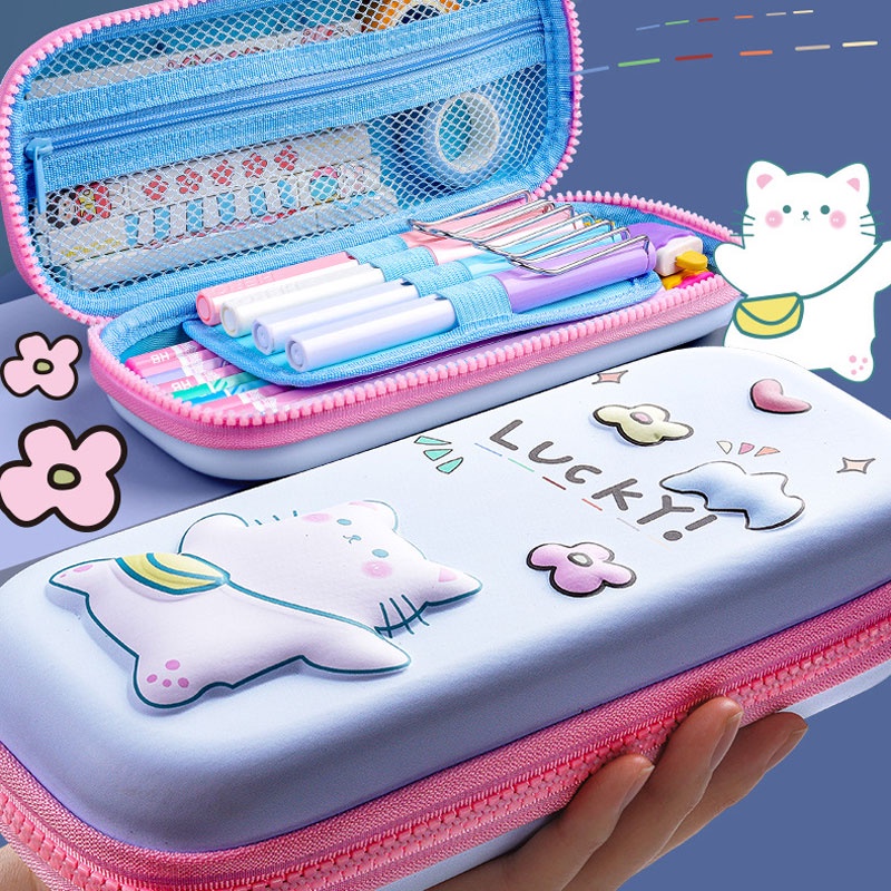Túi Đựng Bút Hoạt Hình Kawaii Chống Thấm Nước Sức Chứa Lớn Cho Bé Gái