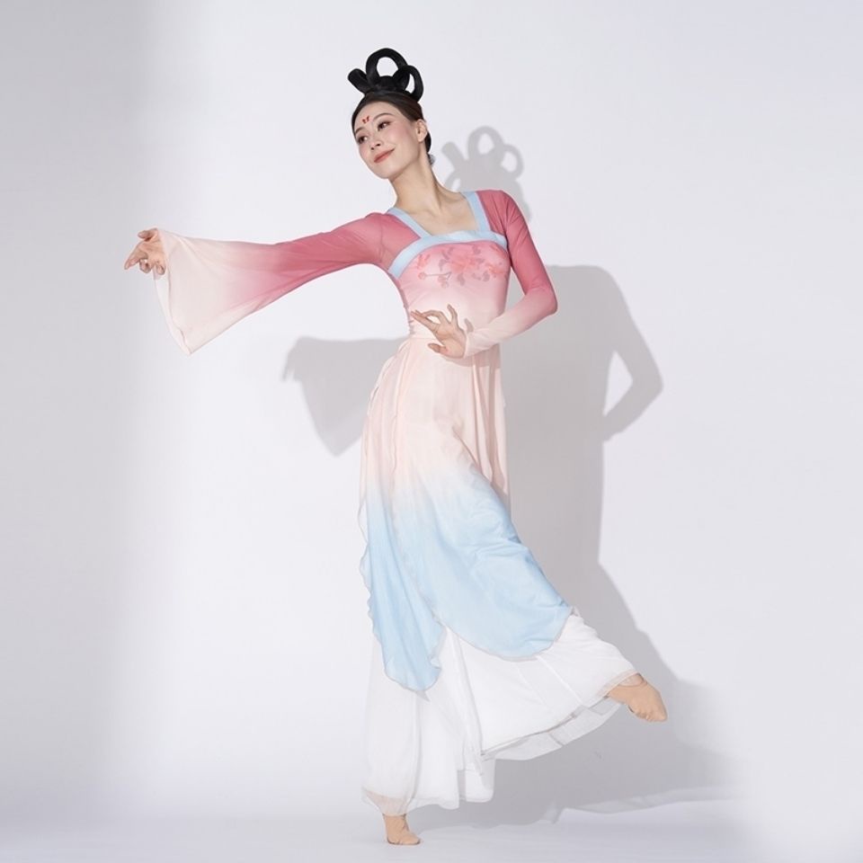 M &amp; E Đầm Sườn Xám Múa Bụng Cổ Điển Trung Hoa Dáng Dài Nhẹ Nhàng Thanh Lịch Rhyme Cho Nữ