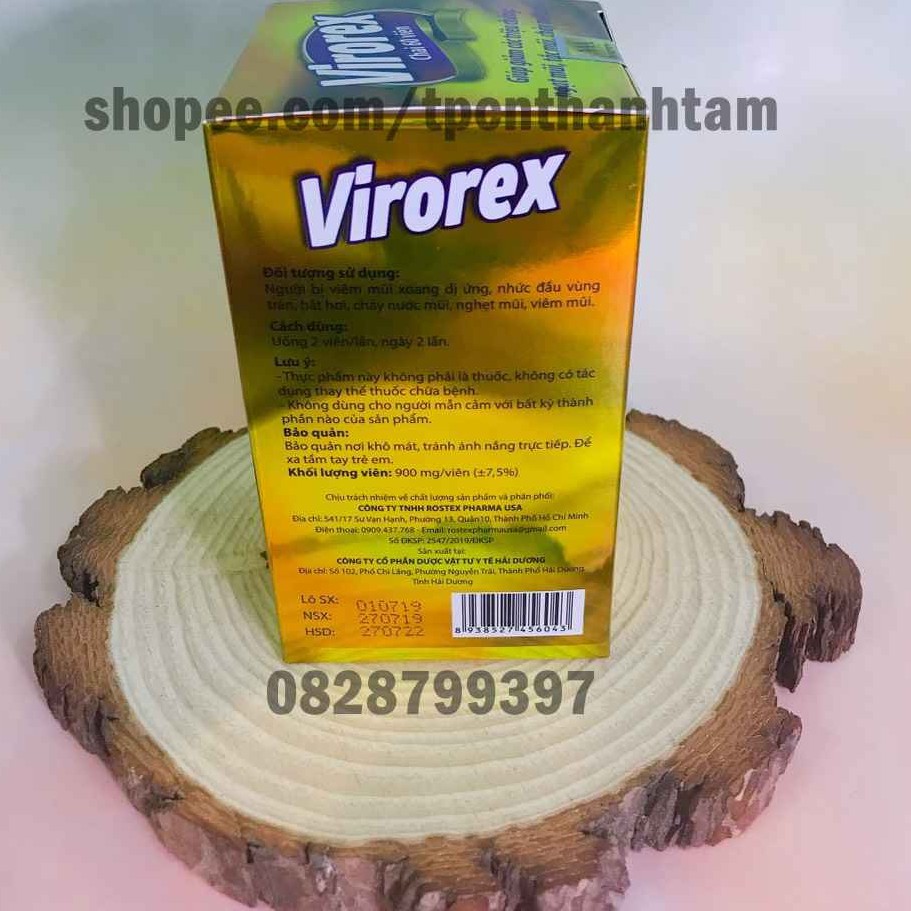 Viên uống VIOREX giảm các triệu chứng nghẹt mũi, tắc mũi, chảy nước mũi - Hôp 60 viên