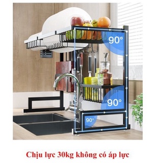 Kệ úp bát đĩa Thông Minh Trên Bồn Rửa Úp Bát Đa Năng 2 Tầng Inox Chống Rỉ Sét Sơn Đen Tĩnh Điện Cao Cấp - Alicestore