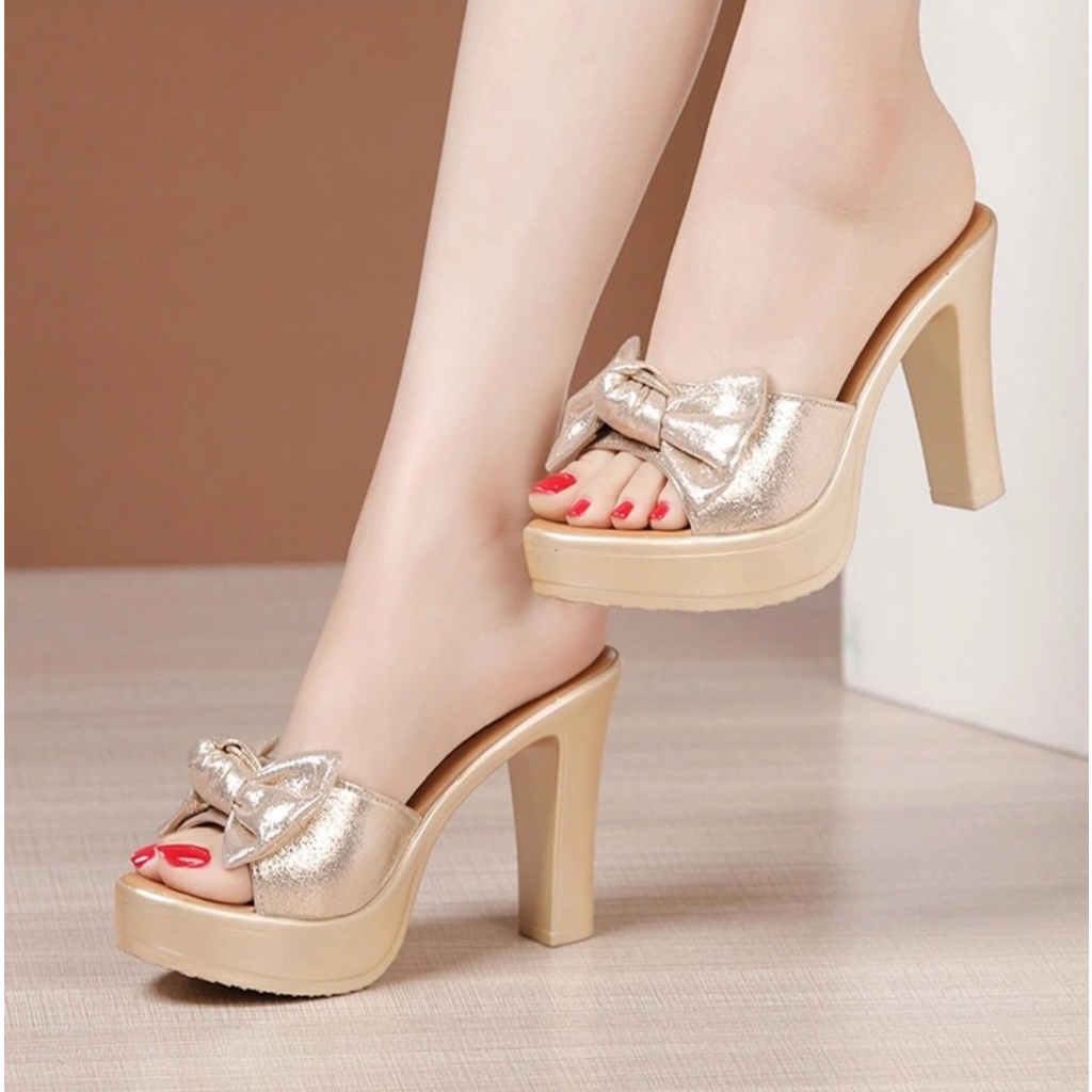 Dép cg phối nơ xòe cao cấp