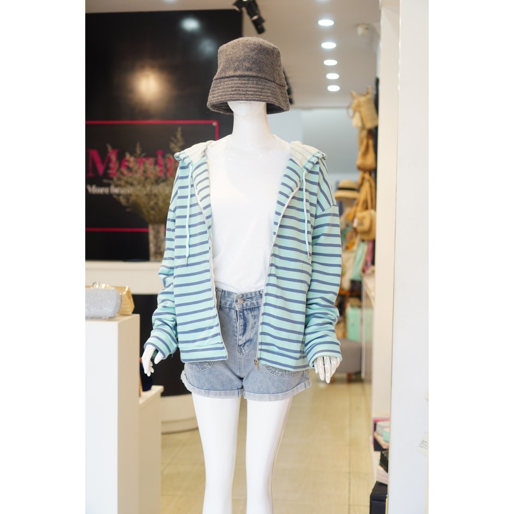 Áo khoác thun menina 074 sọc xanh | BigBuy360 - bigbuy360.vn