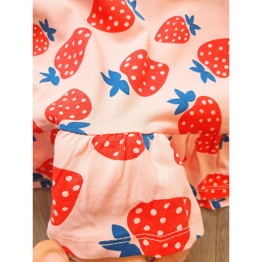 [VẢI XUẤT DƯ] ĐẦM QUẢ DÂU THUN COTTON CHO BÉ 10-25KG