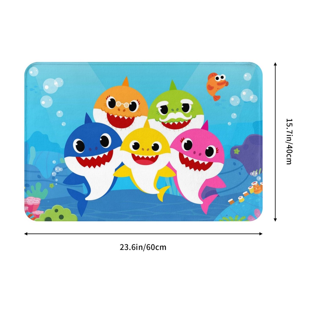 Thảm Chùi Chân Chống Trượt Hình Cá Mập 40 * 60cm