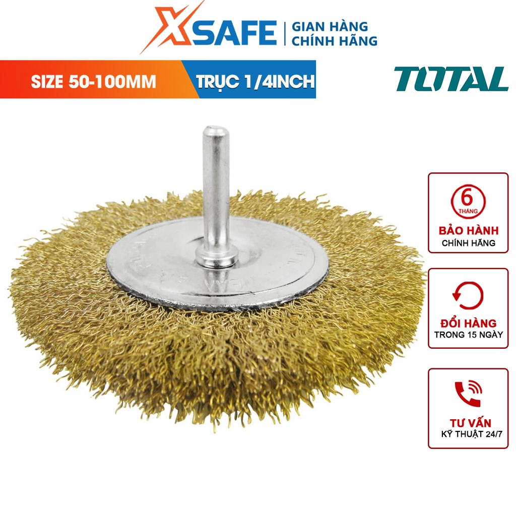 Bánh cước mài tròn TOTAL đường kính 50-100mm, trục 1/4inch, đường kính dây cước 0.3mm, dùng bào, mài nhẵn, mài cạnh tước