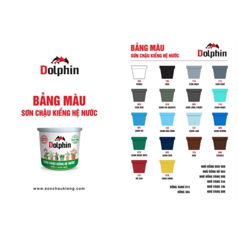 Sơn chậu kiểng DOLPHIN láng mịn lon 1kg