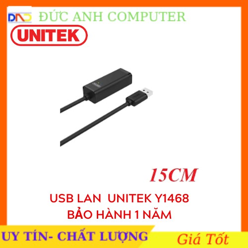 USB Ra Lan UNITEK Y1468 .Cáp USB 2.0 -> LAN UNITEK - Chính Hãng 100%, Bảo Hành 12 Tháng - 1 Đổi 1