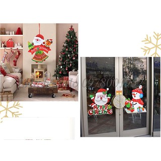 Hình dán cửa, dây cờ treo, hình  trang trí giáng sinh mẫu ông già noel, người tuyết loại lớn
