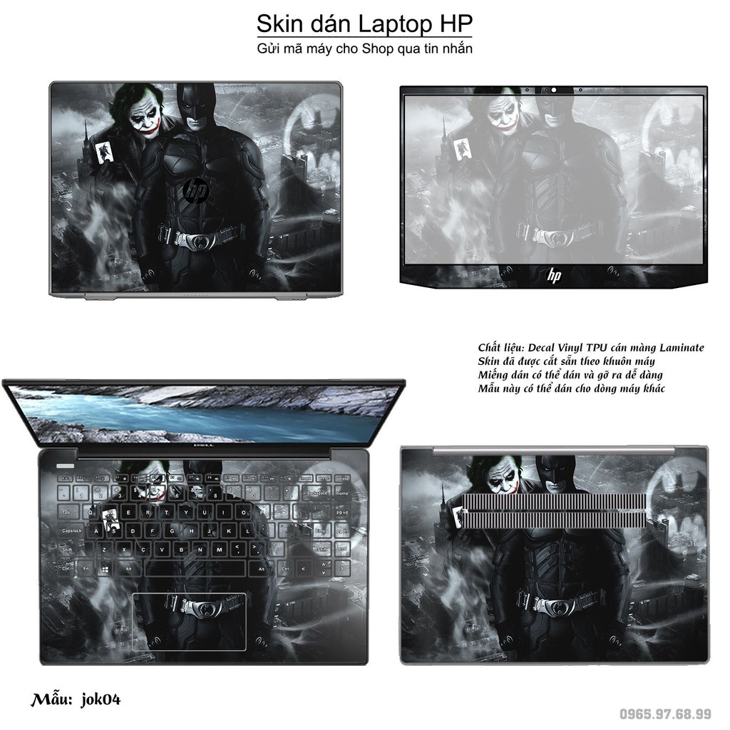 Skin dán Laptop HP in hình Joker (inbox mã máy cho Shop)