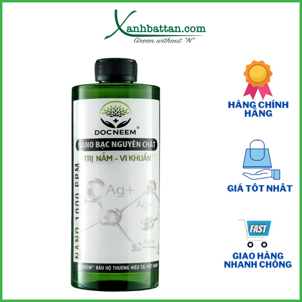 Nano bạc trị nấm bệnh, vi khuẩn cho hoa hồng, phong lan DOCNEEM 500 ml