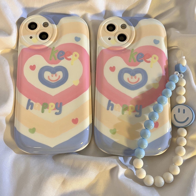 Ốp Điện Thoại Họa Tiết Trái Tim Màu Hồng / Xanh Dương Cho iPhone 12 13 11 Pro Max X Xs Max Xr hjgf
