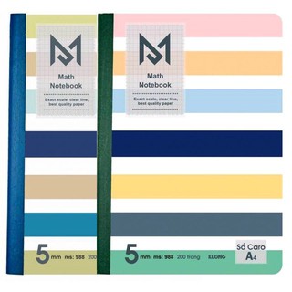 Sổ Caro KLONG A4 200 Trang Math Notebook Mã số 988