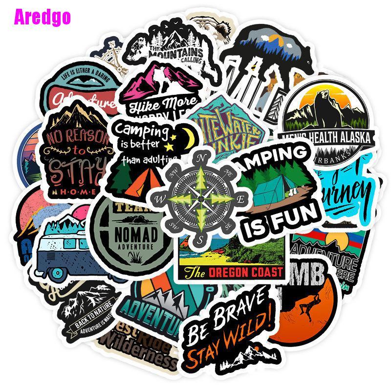 Set 50 miếng dán trang trí hình khung cảnh ngoài trời chống thấm nước