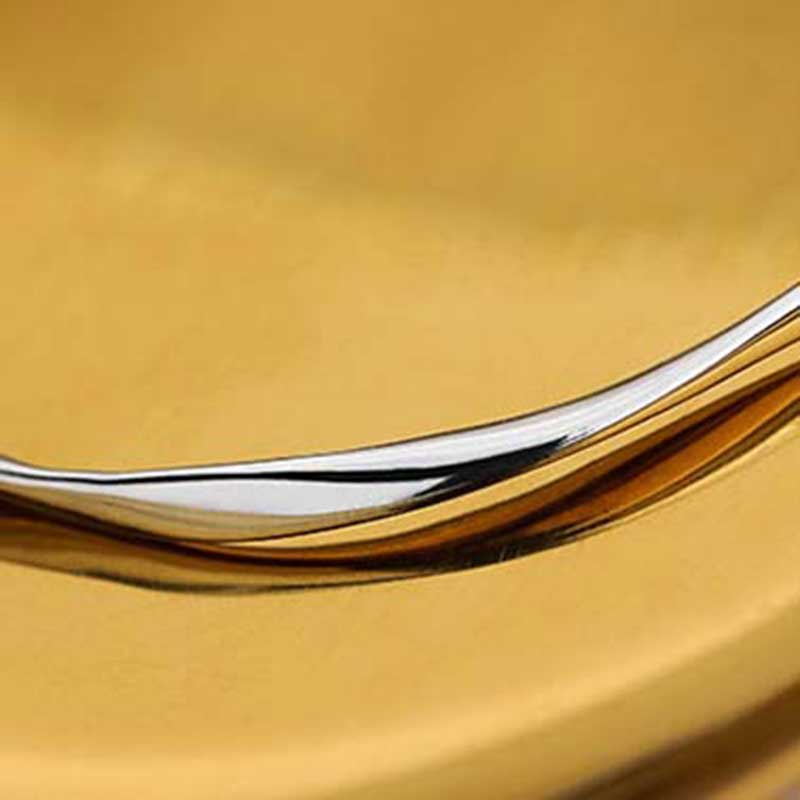 Vòng đeo tay XIAOBOACC dạng xoắn màu bạc bóng thời trang Hàn Quốc