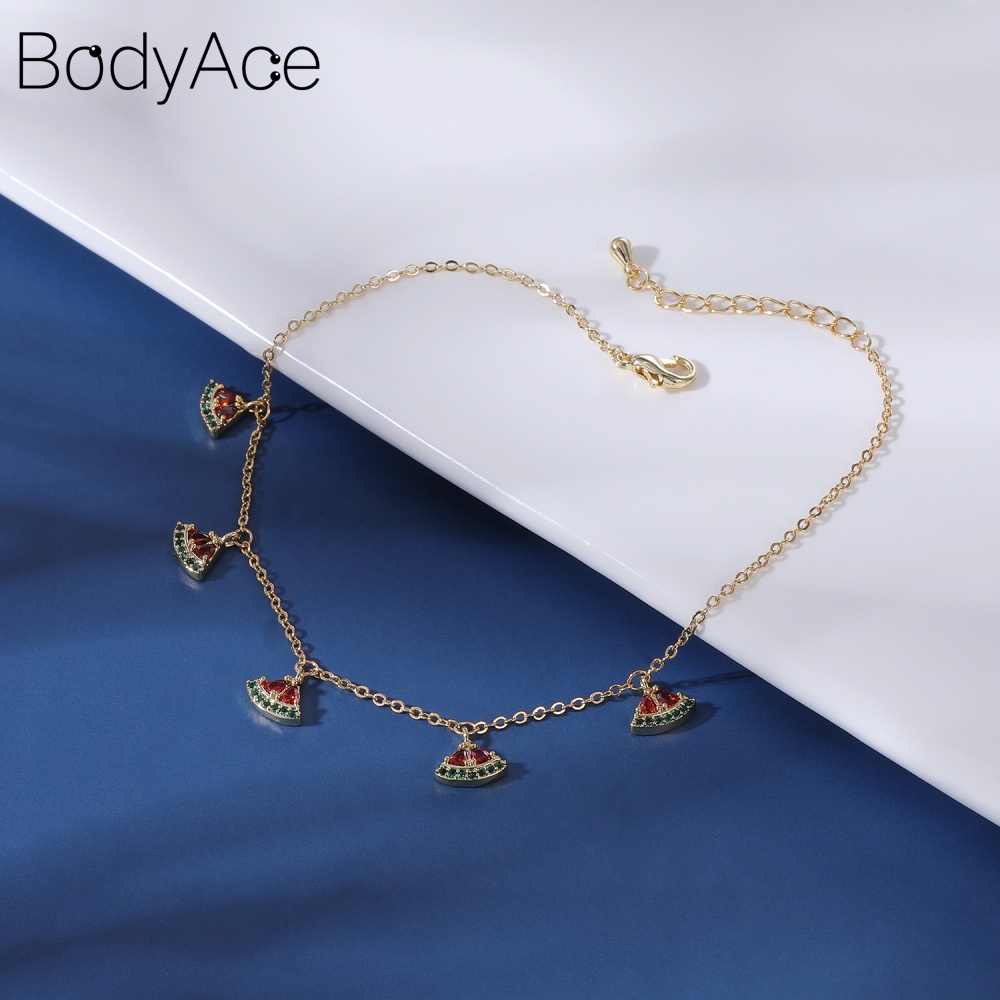 Lắc Chân Đính Đá Opal Hình Trái Cây Dễ Thương