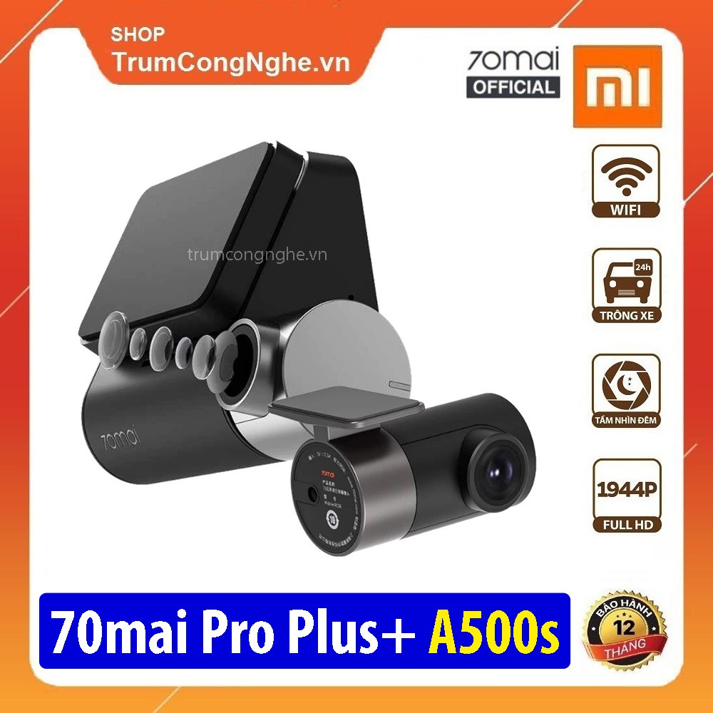 Camera hành trình ô tô 70Mai A500s quay Trước và Sau Siêu Nét - 70mai Dash Cam Pro Plus+ A500s Rear Cam Set 1944P | BigBuy360 - bigbuy360.vn