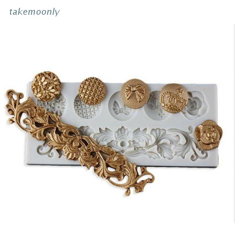 Khuôn Silicone Tạo Hình Trang Trí Bánh Kem Diy Baroque