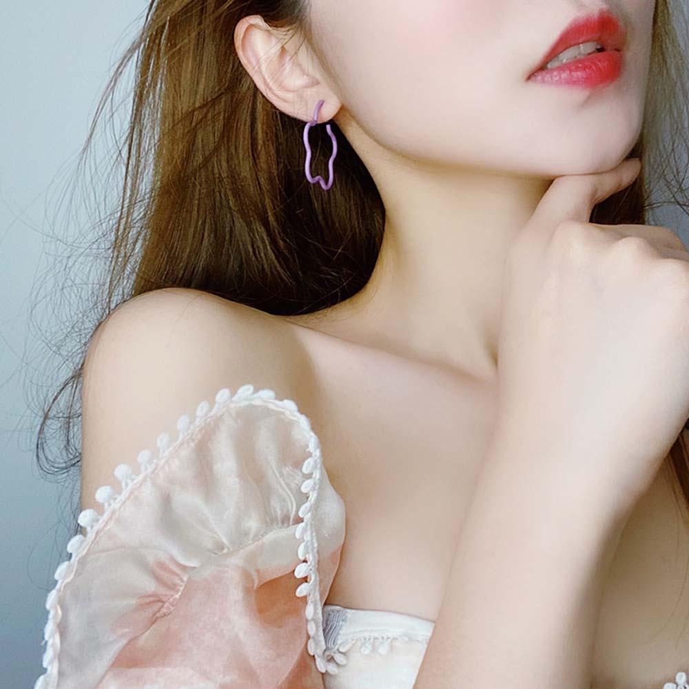 Bông Tai Thanh Lịch Cho Nữ|Khuyên Tai Hình Hoa Cúc Màu Tím