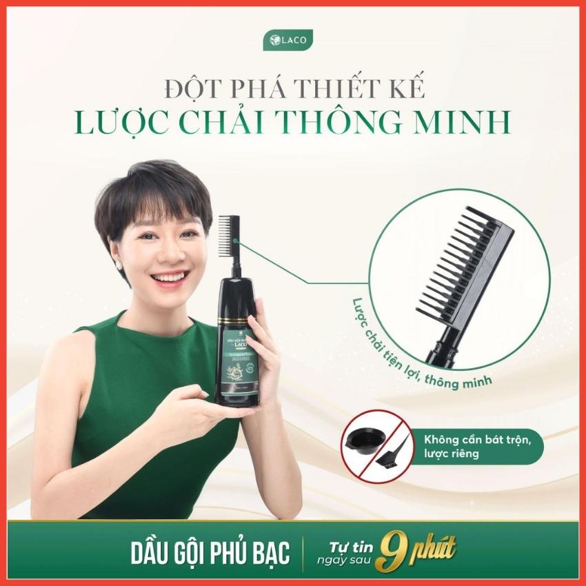 Dầu gội phủ bạc Laco, dầu gội phủ bạc thảo dược Laco Black Hair 200ml - Gội Là Đen Nhuộm Tóc Tự Tin Sau 9 Phút