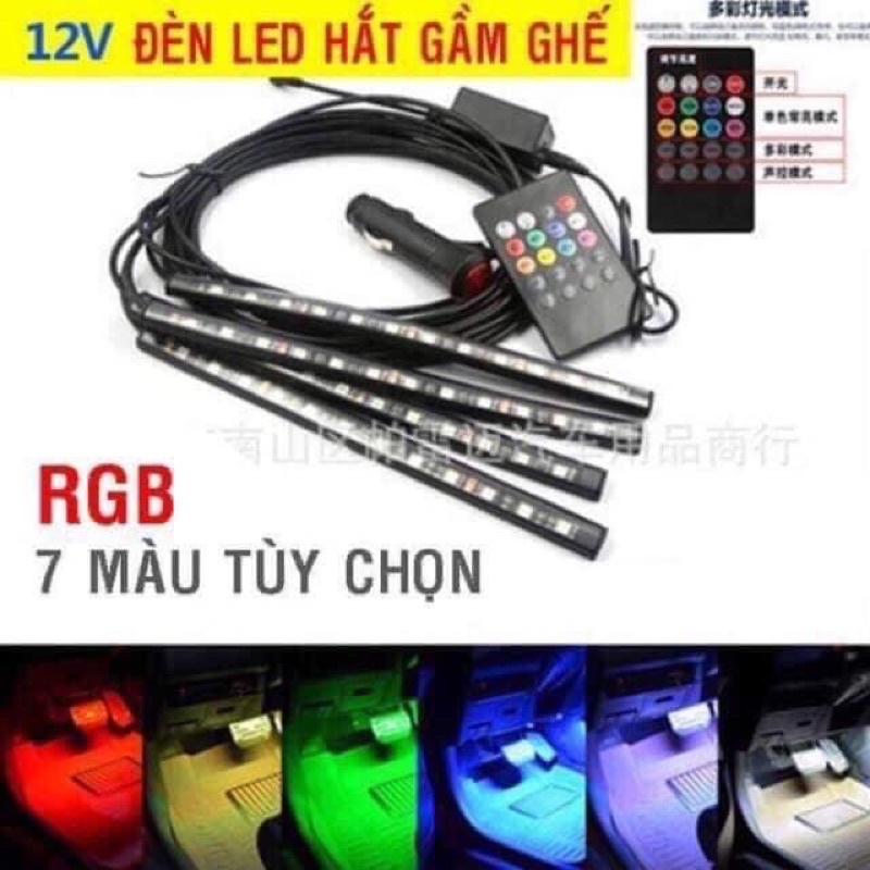 Đèn Led Gầm Ghế Ô Tô 4 Dải Mỗi Dải 48 LED ,led sàn ô tô