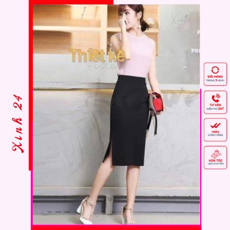Chân Váy Bút Chì Công Sở Vải Kaki Thun Cao Cấp From dài qua gối chuẩn đẹp | BigBuy360 - bigbuy360.vn