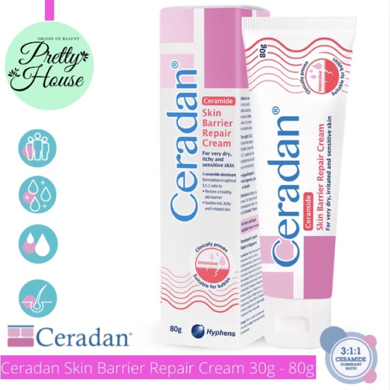 [2/2024-CHÍNH HÃNG PHÒNG KHÁM DA]Kem dưỡng ẩm Ceradan Cream 80g/30g