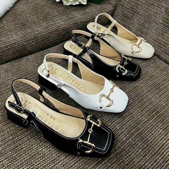 Giày Nữ 3 Phân Thiết Kế Khóa Pixi Tinh Tế Lên Chân Sang Đẹp Giá Trực Tiếp Tại Xưởng Có 3 Màu Đen Kem Trắng Size 35 - 39