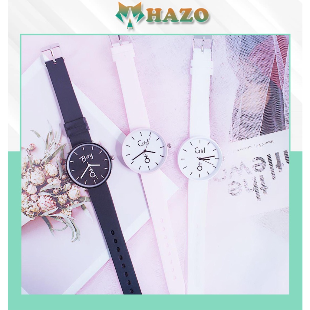[Cực Đẹp] Đồng Hồ Nữ Dây Caosu Boy Girl Nhiều Màu Phong Cách Hàn Quốc - Hazo