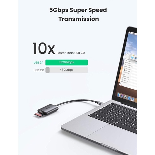 Đầu đọc thẻ nhớ SD/TF chuẩn USB Type C Ugreen 80888 - Hàng Chính Hãng Bảo Hành 18 Tháng