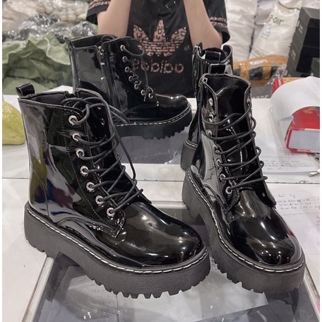 Giày Bốt Dây Buộc Khoá Sườn Da Bóng | BigBuy360 - bigbuy360.vn