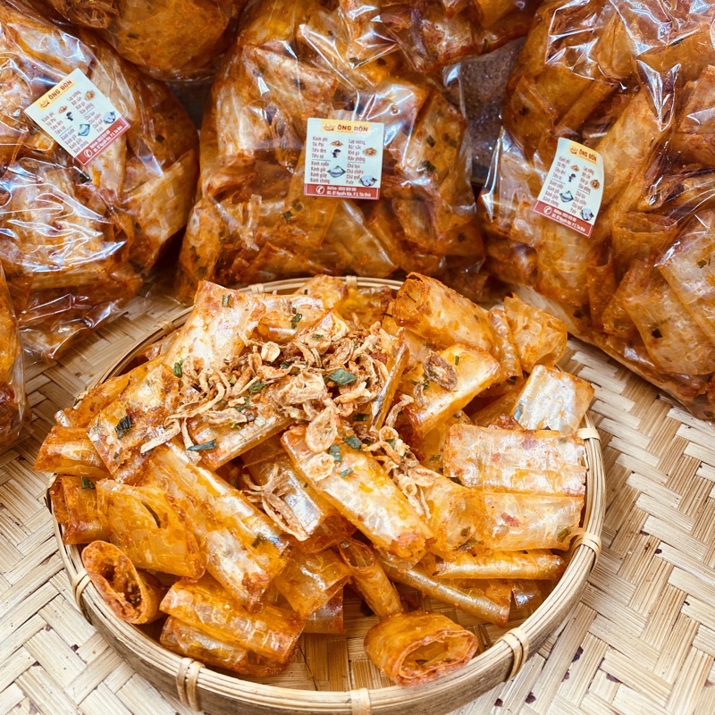 Bánh Tráng Cuộn Tôm Hành ÔNG BỐN - Bánh Không Cay, Vị Đậm Đà