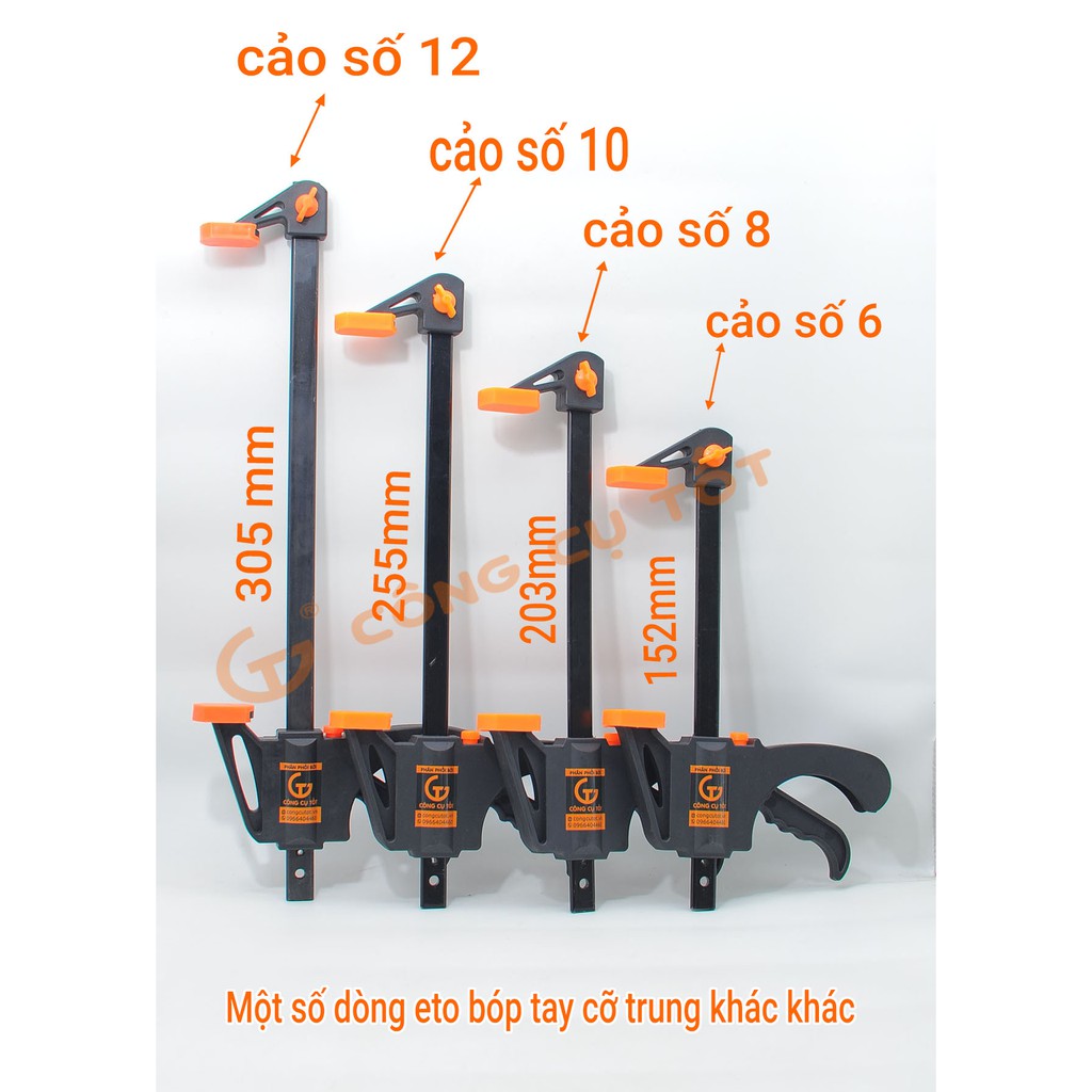 Cảo kẹp nhanh, eto bóp tay các cỡ 4-10