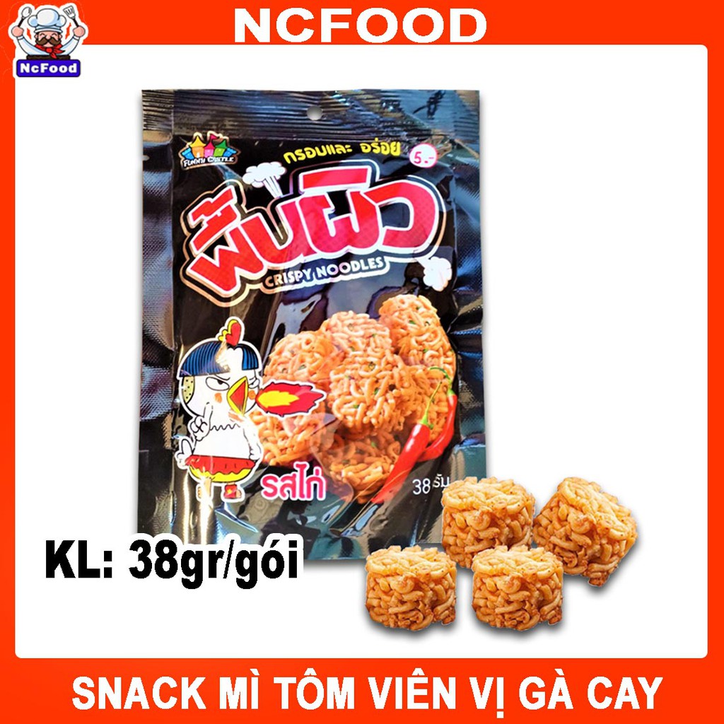 Snack Mì Tôm Viên Vị Gà Cay Thái Lan 38gr (NCFOOD)