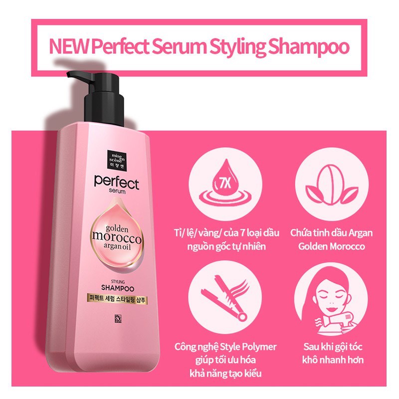 Dầu Gội Và Xả Cao Cấp Dạng Serum Giàu Dưỡng Chất Mise En Scene Perfect Serum Shampoo And Conditioner