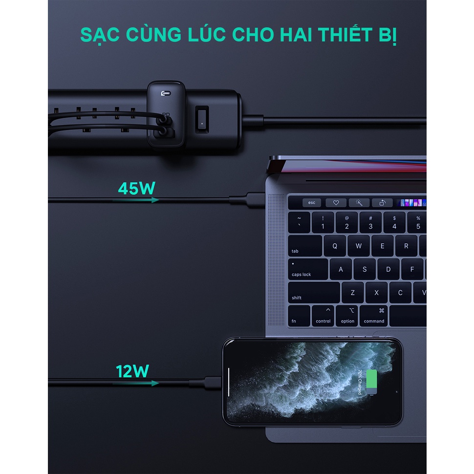 【Giao Hỏa Tốc】Củ Sạc Nhanh GaN AUKEY PA-B3 / PA-B4/ B4s 65W Sạc Mac 65W, PD 20W Cho iP 13 12 Pro 11 Pro XS - Chính Hãng