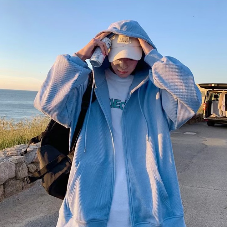 Áo Hoodie Màu Trơn Dáng Rộng Thời Trang Hàn Quốc Dành Cho Nam Nữ