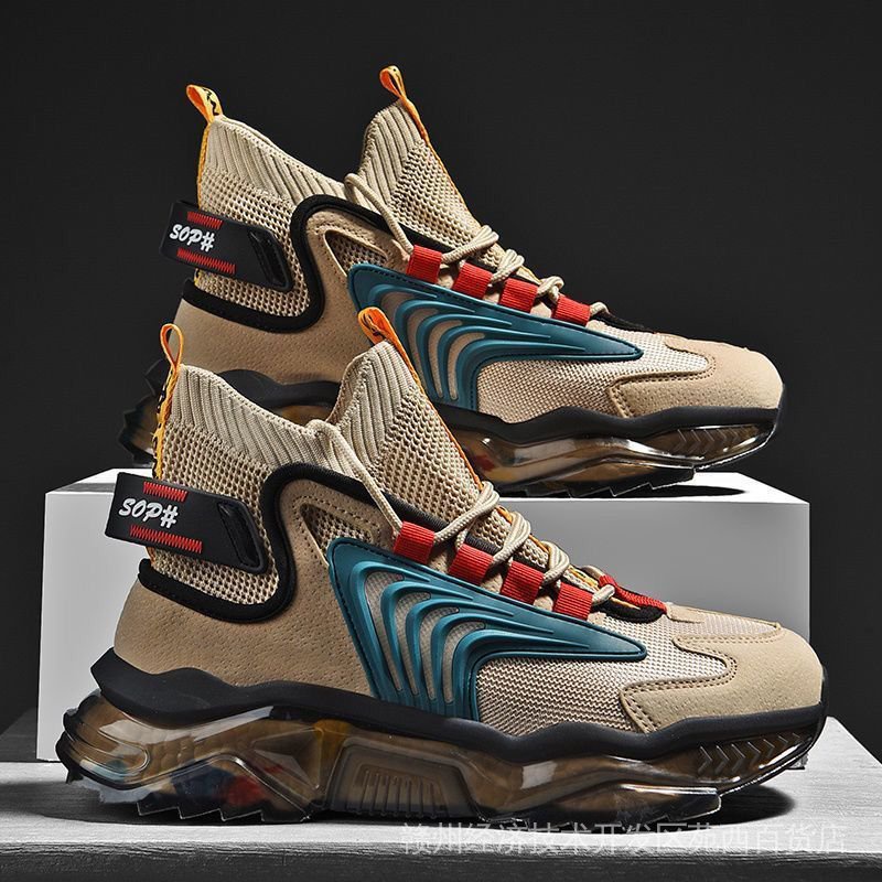 High-top shoes men's spring Daddy trendy shoes ins trendy all-match high-size basketball sports casual aj men's shoes XVAF