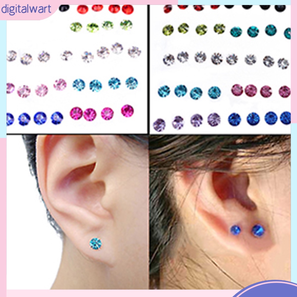 Set 20 Đôi Khuyên Tai Đính Đá Thời Trang Thanh Lịch Dành Cho Nữ